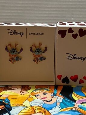 BaubleBar Disney Stitch Multicolor Enamel Stud Earrings
